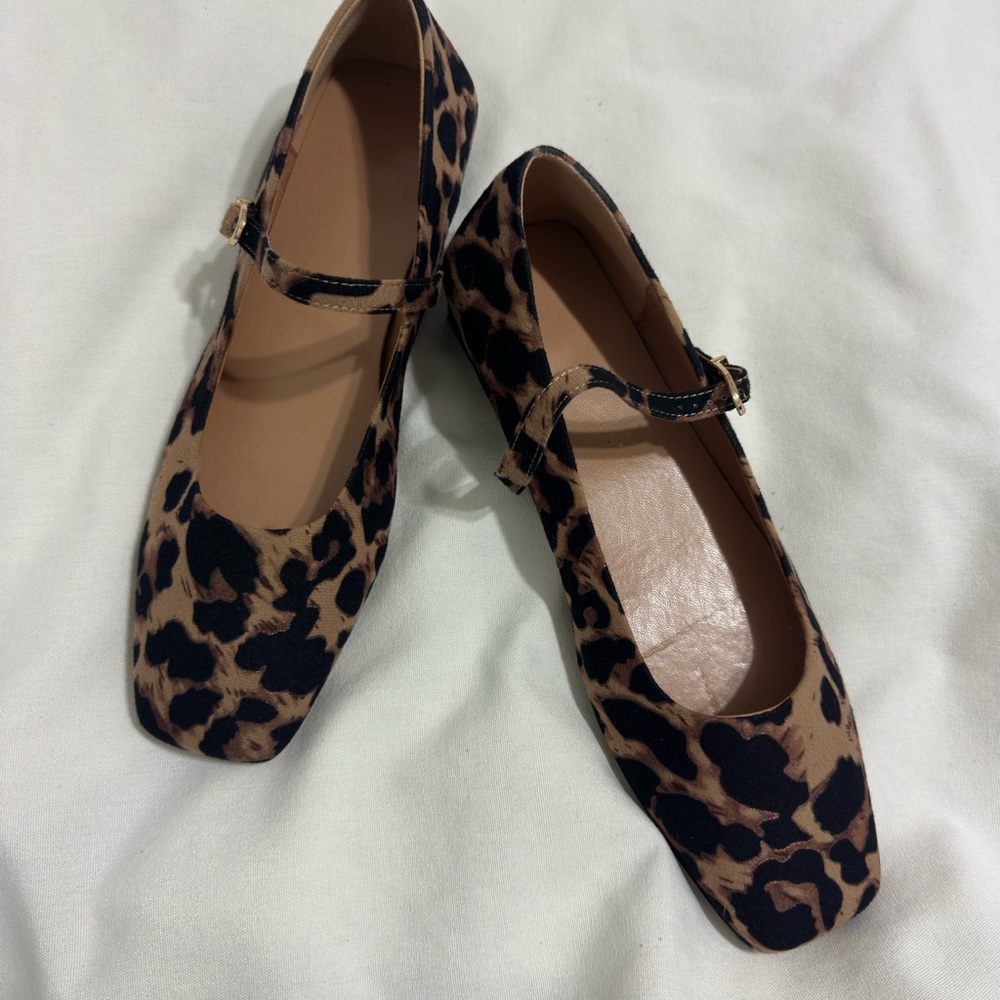 Leopard Print Mary Jane Flats